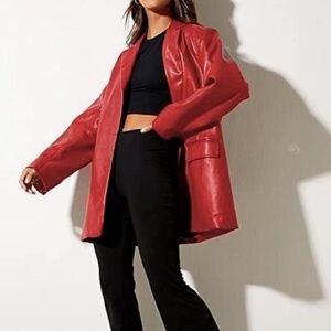 Red Leather Blazer